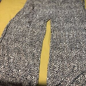 Serra Black and White Wide Leg Jumpsuit with Animal Print